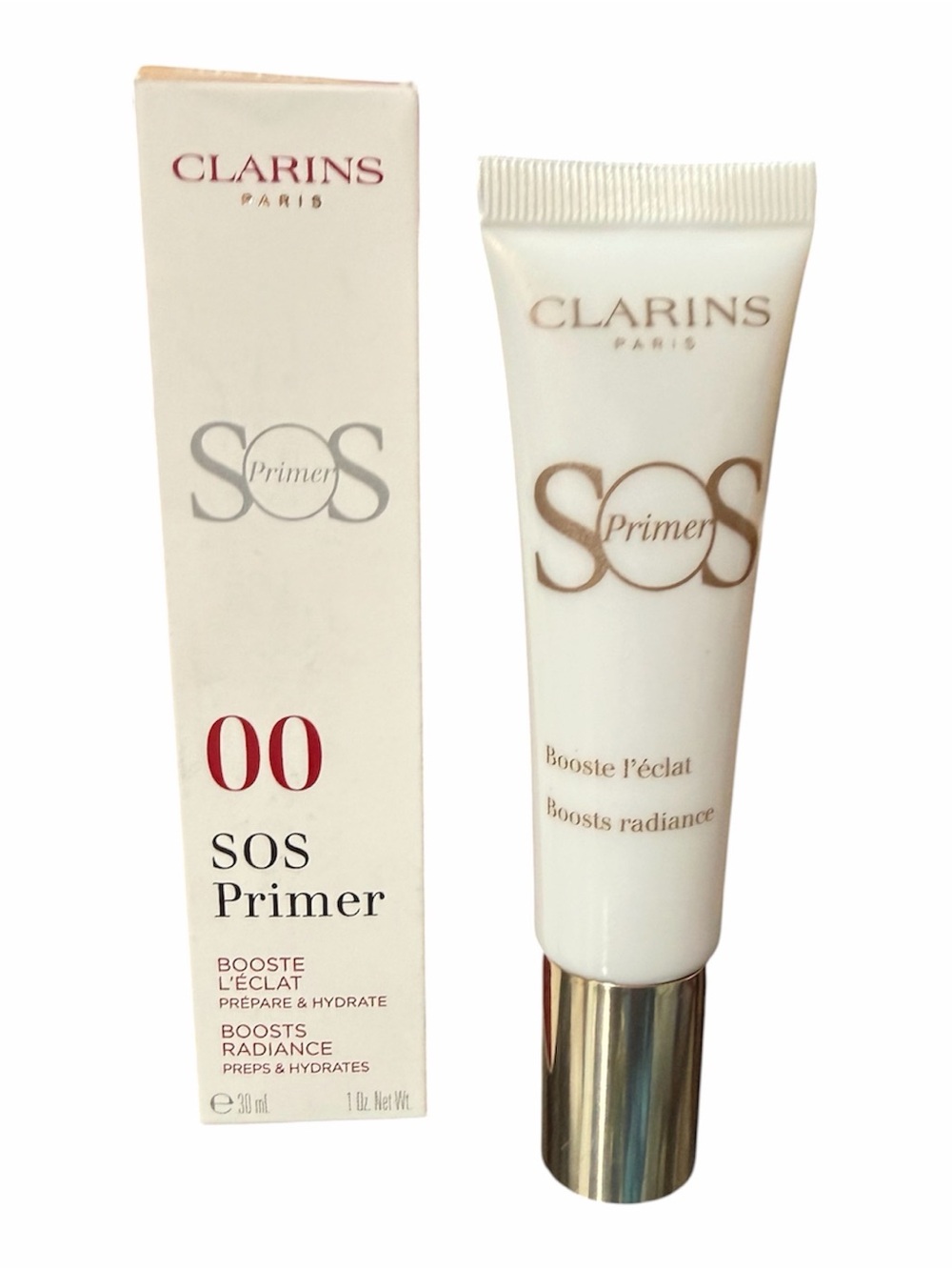 Clarins SOS Primer 00 Radiance Boost - White & Gold Accents